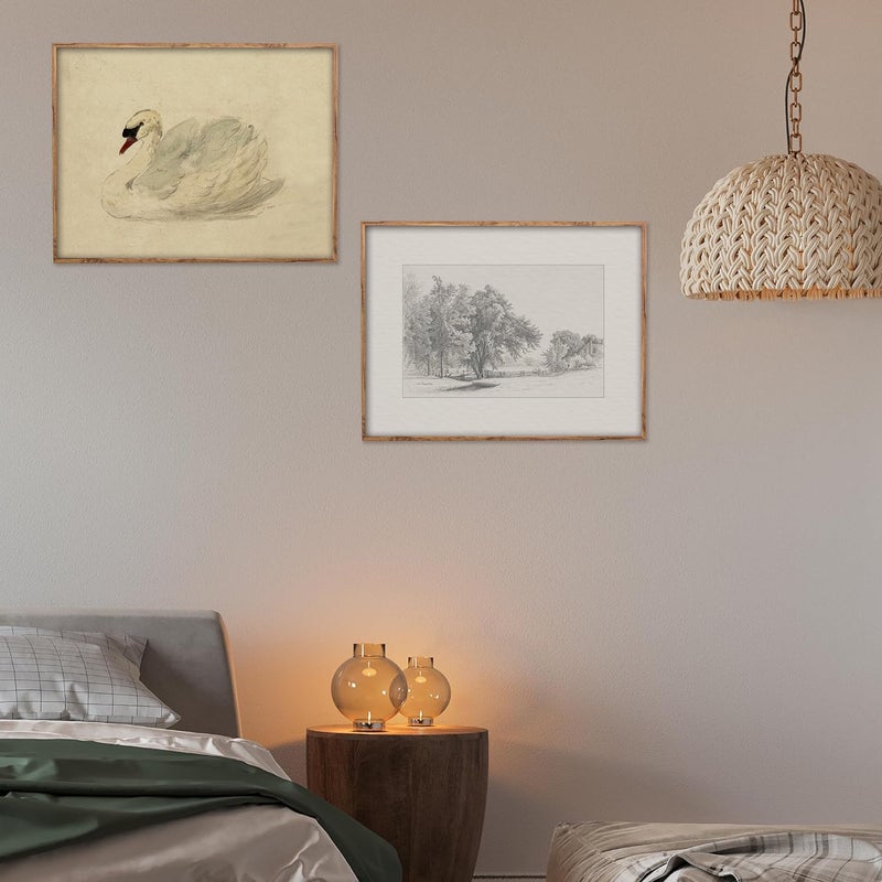 Kizbok Vintage Wall Art Decor Neutral Landscape Sketches Canvas Prints Vintage Landscape Oil Painting Art Pictures for Bedroom  Farmhouse Wall Decor for Bathroom Home(8"" x 10""-UNFRAMED) - Image 5