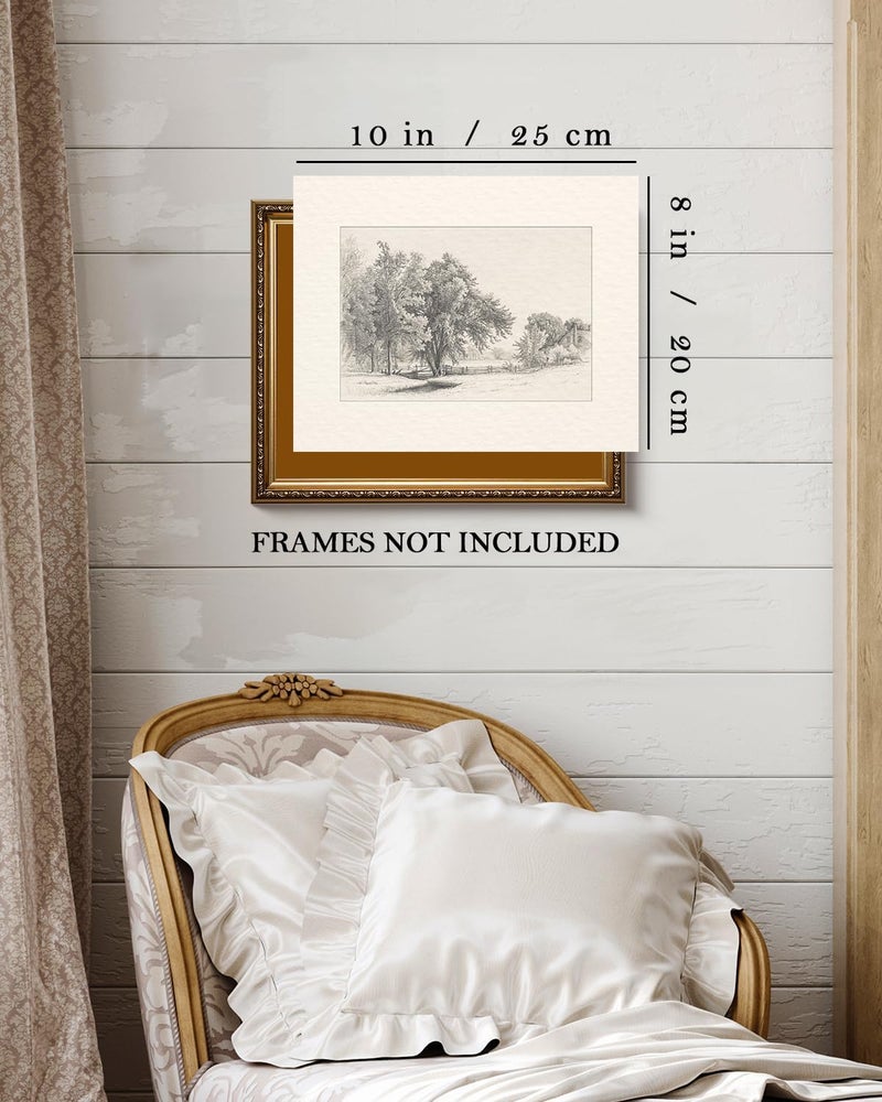 Kizbok Vintage Wall Art Decor Neutral Landscape Sketches Canvas Prints Vintage Landscape Oil Painting Art Pictures for Bedroom  Farmhouse Wall Decor for Bathroom Home(8"" x 10""-UNFRAMED) - Image 2