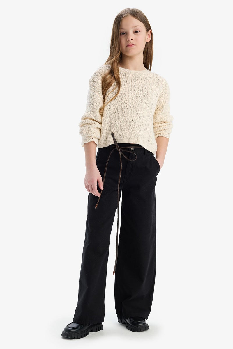 DeFacto Black Girl Girl Wide Leg Cotton Trousers Casual - Image 5