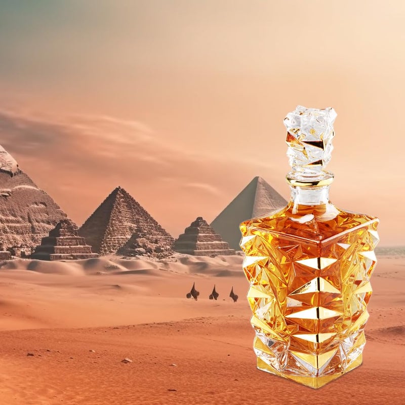 FALKOR Luxury Glassware - Anubis Decanter Elegant Classy Decanter with Gold Styling- Drinking Party Accessory - for Whiskey, Liquor, Scotch, Bourbon, Vodka or Wine - 850ml - Image 2