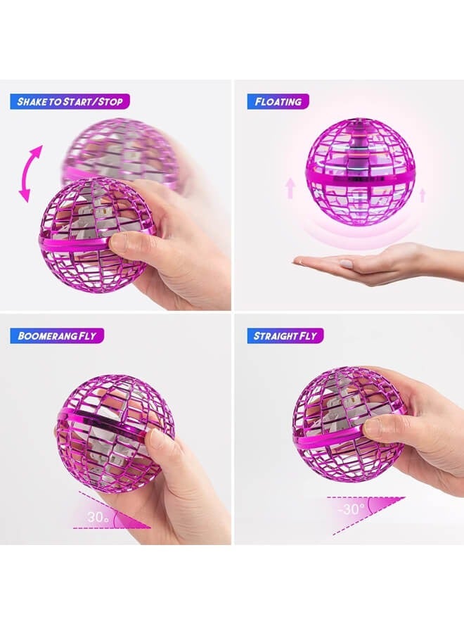 Riolio Flying Orb Ball Toy 2025: Cosmic Globe Galaxy Ball with Led Lights, Boomerang Hover Orb, Galactic Flying Spinner, Hand Mini Drone Ball, Cool Kids Toys for Boys Age 6 7 8 9 10 11 12 Girls Gifts, Red  - Image 4