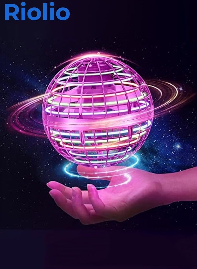 Riolio Flying Orb Ball Toy 2025: Cosmic Globe Galaxy Ball with Led Lights, Boomerang Hover Orb, Galactic Flying Spinner, Hand Mini Drone Ball, Cool Kids Toys for Boys Age 6 7 8 9 10 11 12 Girls Gifts, Red  - Image 1