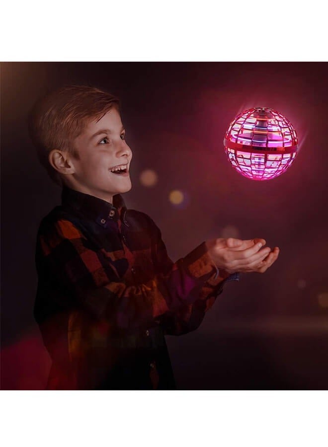 Riolio Flying Orb Ball Toy 2025: Cosmic Globe Galaxy Ball with Led Lights, Boomerang Hover Orb, Galactic Flying Spinner, Hand Mini Drone Ball, Cool Kids Toys for Boys Age 6 7 8 9 10 11 12 Girls Gifts, Red  - Image 3