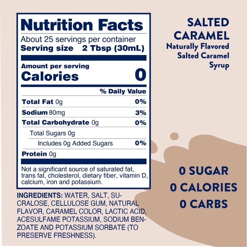Jordan's Skinny Mixes Jordan's Skinny Syrups Sugar Free Coffee Syrup, Salted Caramel Flavor Drink Mix, Zero Calorie Flavoring for Chai Latte, Protein Shake, Food & More, Gluten Free, Keto Friendly, 25.4 Fl Oz, (Pack of 1) - Image 5