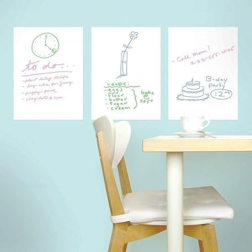 AMAZBIRD Self-Adhesive Whiteboard Sticker Wall Sticker Plastic Vinyl Dry Erase Large Contact Paper Roll for Children DIY Works School Classroom Home Office (24 X 100 Inch, Whiteboard Vinyl) - Image 3