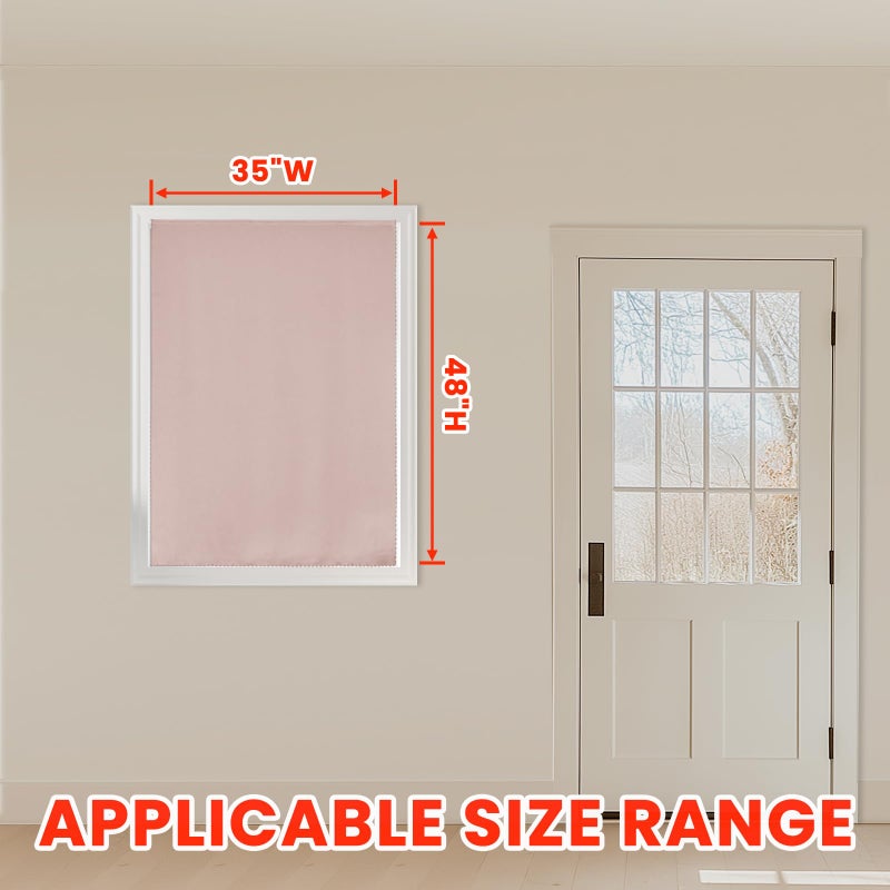 A-jazz AJAZZ self Adhesive Portable 100% Blackout Curtains Simple and Easy to installBedroom Window Thermal Lnsulated Kitchen Room Darkening Black Small Drapes 1-Pack - Image 5