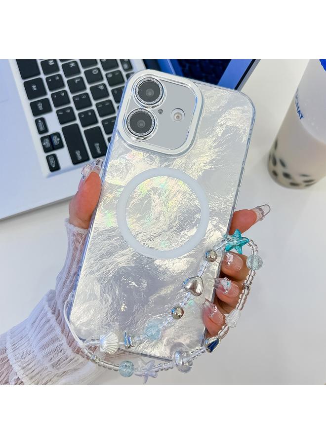 اس-توب جراب لهاتف iPhone 16 مصنوع من مادة TPU مع حزام معصم مطلي بمادة MagSafe مع غشاء عدسة لامع - Image 1