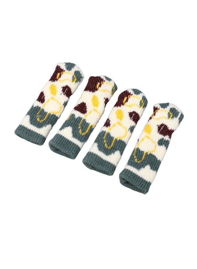 Thoraya - 20PCS Stool Leg Socks Acrylic Fiber Double Layer Anti Slip Wear Proof Noise Free Chair Leg Floor Protector Cover for Home Green - Image 1
