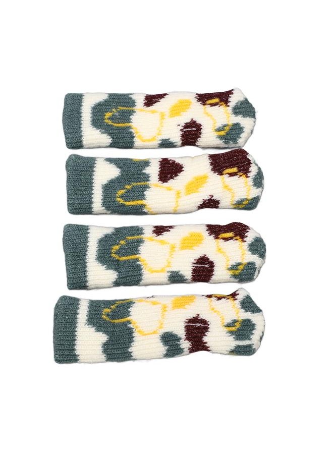 Thoraya - 20PCS Stool Leg Socks Acrylic Fiber Double Layer Anti Slip Wear Proof Noise Free Chair Leg Floor Protector Cover for Home Green - Image 1