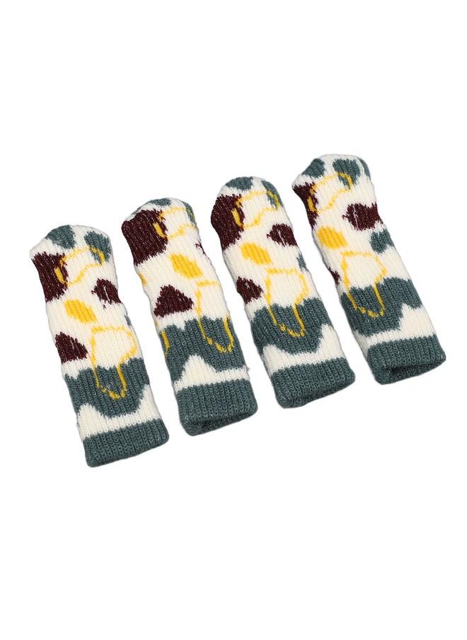 Thoraya - 20PCS Stool Leg Socks Acrylic Fiber Double Layer Anti Slip Wear Proof Noise Free Chair Leg Floor Protector Cover for Home Green - Image 1