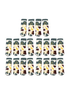 20PCS Stool Leg Socks Acrylic Fiber Double Layer Anti Slip Wear Proof Noise Free Chair Leg Floor Protector Cover for Home Green