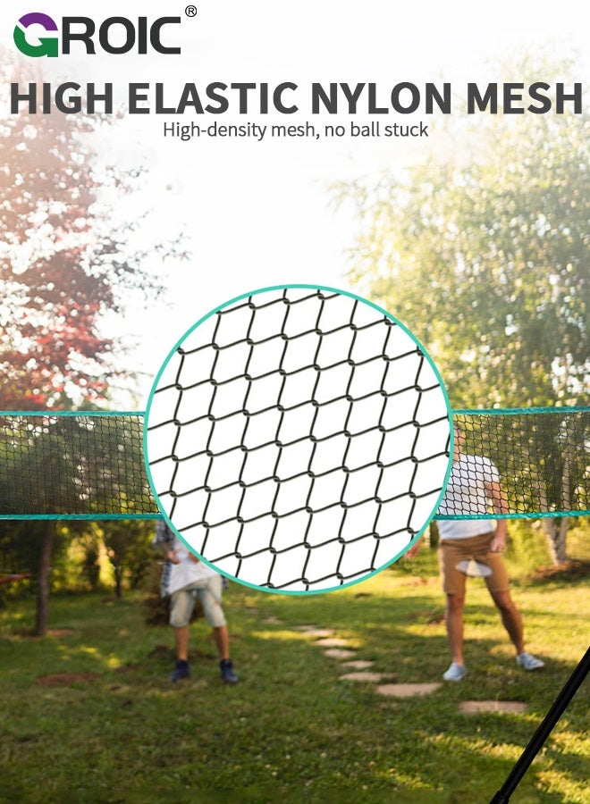GROIC Badminton Net Set with Badminton Net,2 Rackets, 2 Shuttlecocks,Storage Case,Badminton Set for Indoor & Outdoor Games, Backyard Family Fun,Badminton Rackets Set - Image 5