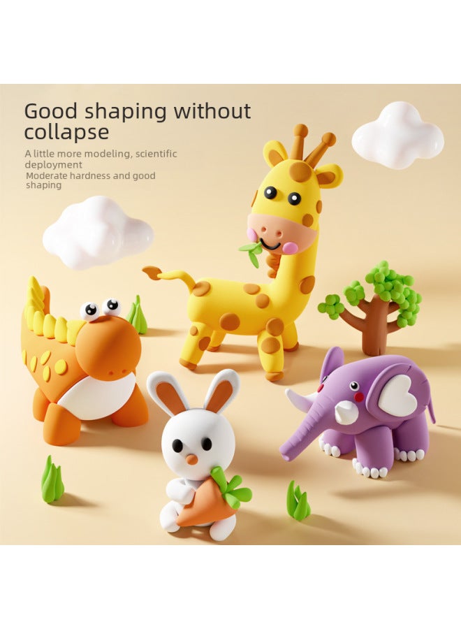 Children's Ultra-light Clay 24-color Suit Children's Environmental Protection Handmade Diy Toys 12-color Colored Clay Plasticine Cover-Color:Prince Style [24 Colors❤Storage Box] 100g Set (50g Can + 50g Bag) + Full Set Of Accessories - Image 5