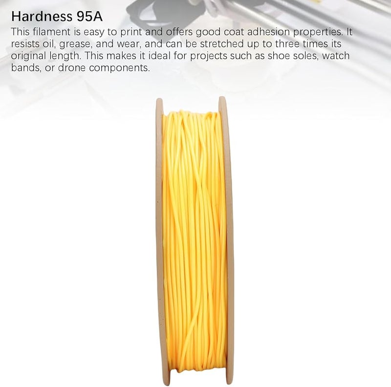 Vbestlife 1 75mm Flexible TPU Filament 95A Hardness 250g Yellow For 3D Printer Insoles Watch Bands - Image 5