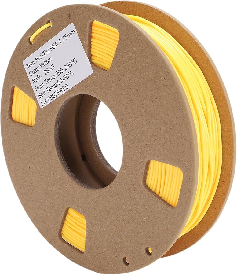 Vbestlife 1 75mm Flexible TPU Filament 95A Hardness 250g Yellow For 3D Printer Insoles Watch Bands - Image 2