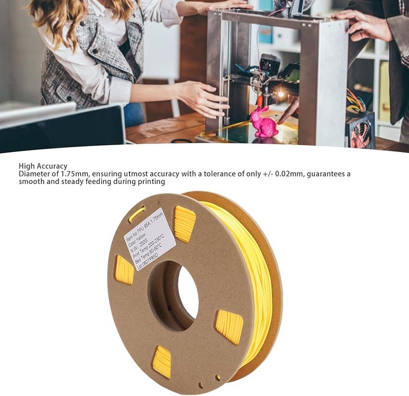 Vbestlife 1 75mm Flexible TPU Filament 95A Hardness 250g Yellow For 3D Printer Insoles Watch Bands - Image 4