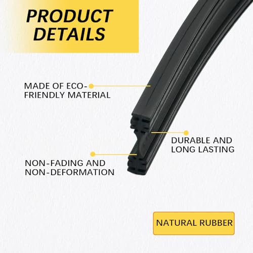 Lecctso 4PCS Windshield Wiper Blades Refills, DIY Silicone Car Frameless Window Boneless Replacement, Auto Adjustable Insert Rubber Wiper Blade Refills, Universal Car Accessories for SUV Truck Van (24Inch) - Image 3