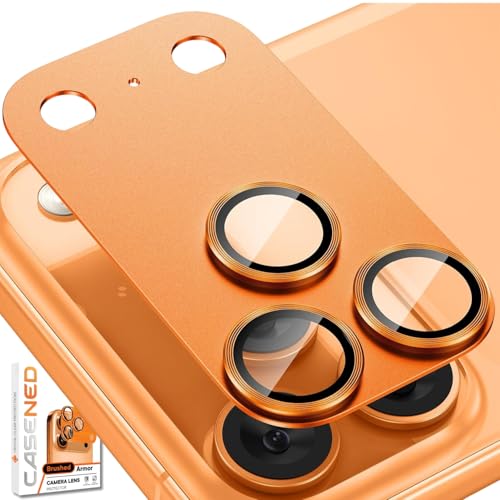 CASENED Camera Lens Protector Tempered Glass for iPhone 17 Pro Max - Alloy Metal Cover with Tempered Glass - Scratch Resistant, Easy Installation (1, Cosmic Orange, iPhone 17 Pro Max) - Image 1
