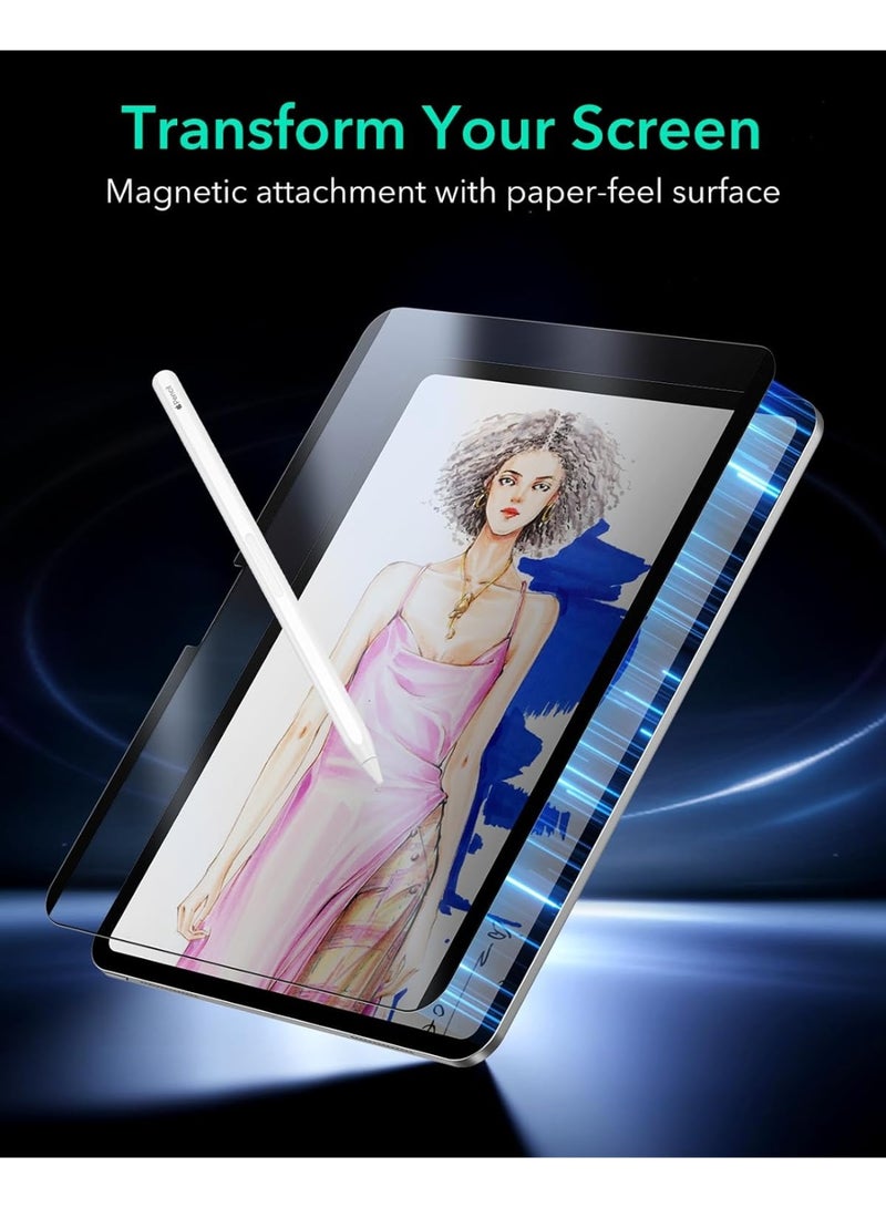 [1 Pack] Magnetic Paper Screen Protector for 2026 iPad Air 8th (M4)/2025 iPad Air 7th (M3) 11 Inch & 2024 iPad Air 6th (M2) 11"/iPad Pro 11 M5 2025&iPad Pro 11 M4 2024, Feel Like Write and Draw on Paper,Matte Finish Detachable Anti-Glare Film,Reusable, Removable, - Image 4