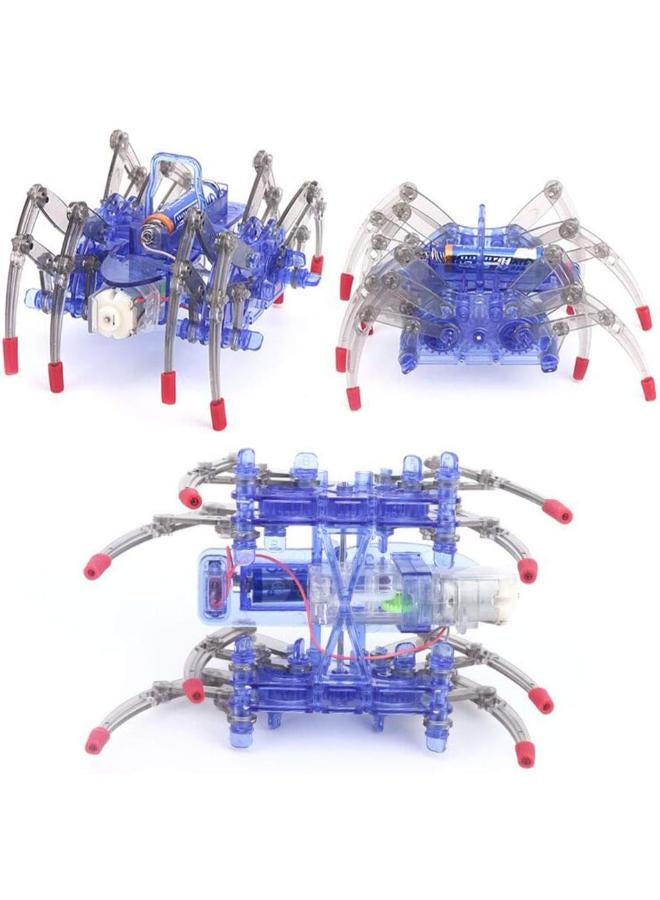 جوي آند ليرن مجموعة روبوت العنكبوت DIY، لعبة تعليمية STEM، 24 × 18 × 6 سم، أزرق شفاف - Image 3