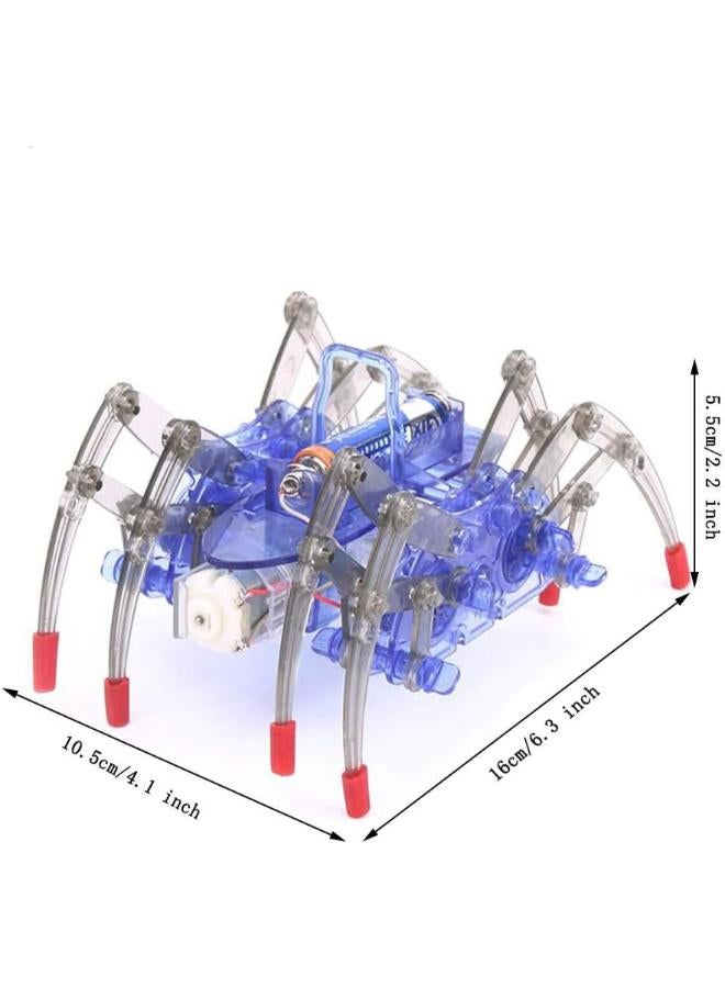 جوي آند ليرن مجموعة روبوت العنكبوت DIY، لعبة تعليمية STEM، 24 × 18 × 6 سم، أزرق شفاف - Image 2