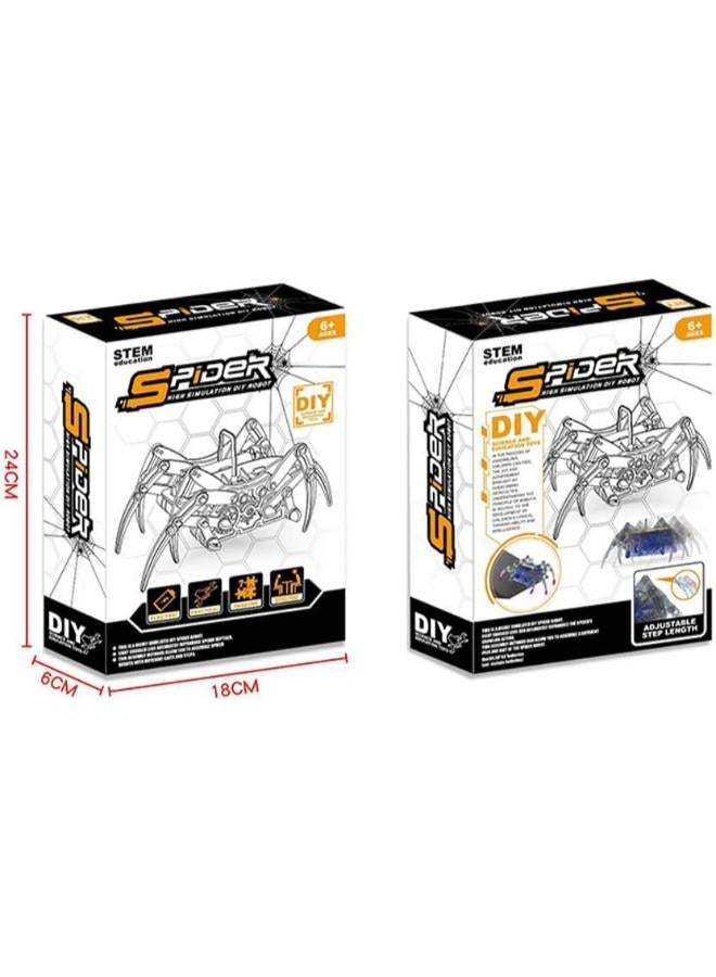 جوي آند ليرن مجموعة روبوت العنكبوت DIY، لعبة تعليمية STEM، 24 × 18 × 6 سم، أزرق شفاف - Image 1