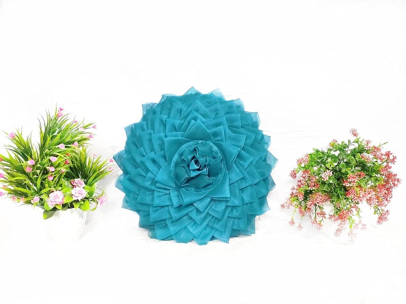 K.S. CRAFT KSCRAFT Polyester Blend Lotus Cushion Cover 40 x 40 cm Blue Set of 5 Pieces  - Image 1