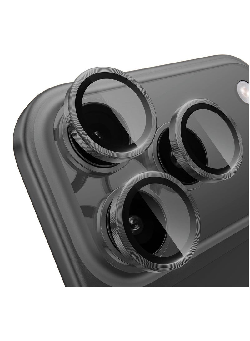 Camera Lens Protector for iPhone 17 Pro/iPhone 17 Pro Max , HD Tempered Metal Glass Camera Screen Protector Cover Film Accessories, Black - Image 1