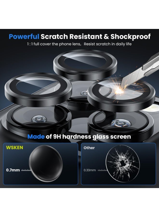Camera Lens Protector for iPhone 17 Pro/iPhone 17 Pro Max , HD Tempered Metal Glass Camera Screen Protector Cover Film Accessories, Black - Image 3