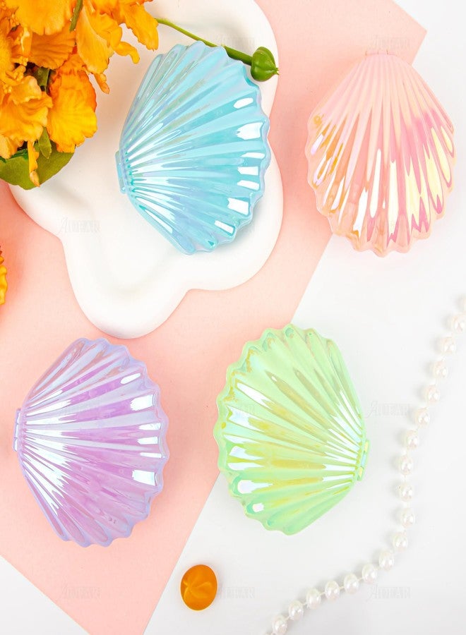 AUEAR, 4 Pack Foldable Travel Hair Brushes with Mirror Shell Shape Portable Folding Pocket Brush Mini Comb Compact Size Massage - Image 4