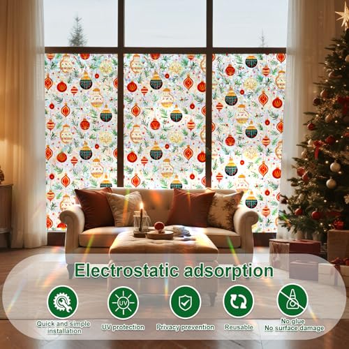 SOMWISE Rainbow Window Privacy Film,Heat Control,UV Blocking,Anti-Glare,Day & Night Privacy Protection & Decoration for Home, Bathroom,Glass Door,Static Cling,Renter-Friendly with Installation Tools - Image 2