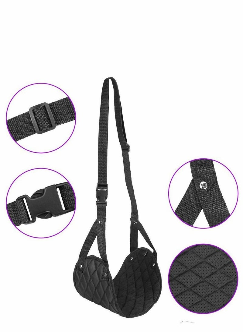 Generic Airplane Foot Hammock, Perfect or Office Rest to Relax Your Feet, Portable Travel Footrest Flight Carry Accessories Desk Comfy Hanger Airplane, Black  - Image 5