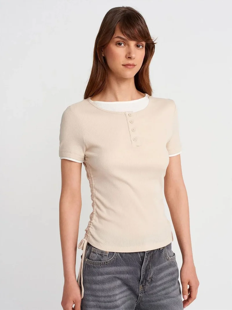Dilvin DILVIN Women's Cotton Slim Fit Crew Neck T-Shirt