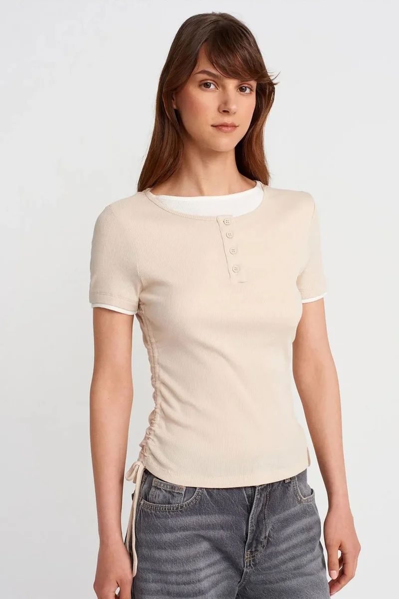 DILVIN Women's Cotton Slim Fit Crew Neck T-Shirt