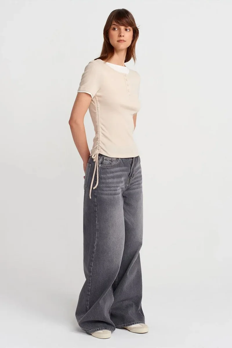 Dilvin Beige Natural DILVIN Women's Cotton Slim Fit Crew Neck T-Shirt for Women | Best Price UAE