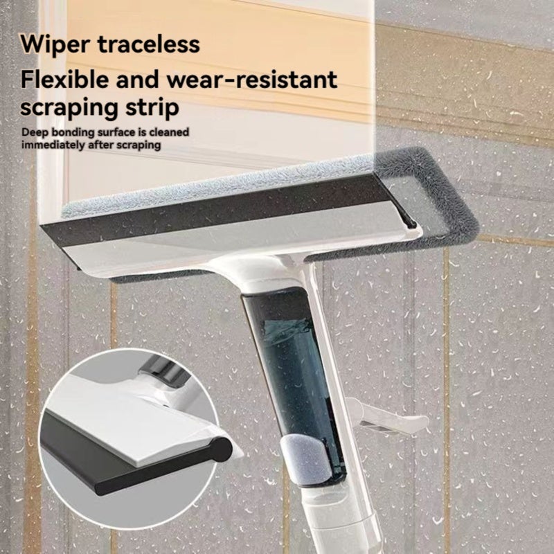 Window Cleaning Tool: White, Large-Capacity Water Tank, Integrated Wiper & Scraper - Exclusive Water Spray System, High-strength Extension Pole for High-Rise Exterior & Household Glass Cleaning - Image 3