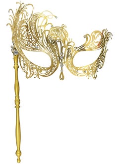 The Bros Masquerade Mask for Women, Shiny Halloween Metal Mask, Specially for Mardi Gras Mask Party, Venetian, Costume  - Image 1