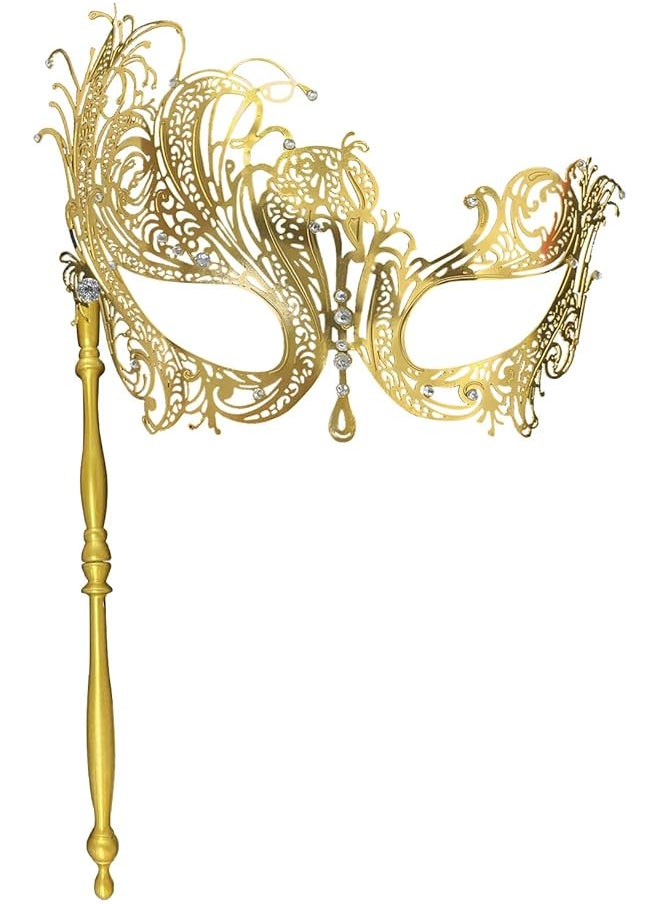 The Bros Masquerade Mask for Women, Shiny Halloween Metal Mask, Specially for Mardi Gras Mask Party, Venetian, Costume  - Image 1