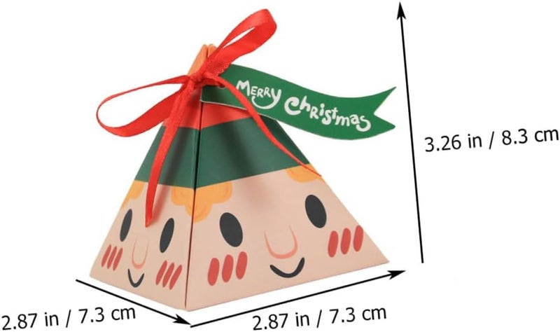 HINTRMENT 24pcs Christmas Candy Boxes Triangle Small Cases Mixed Styles Festive Containers for Holiday Presents and Party Favors Assorted style - Image 2