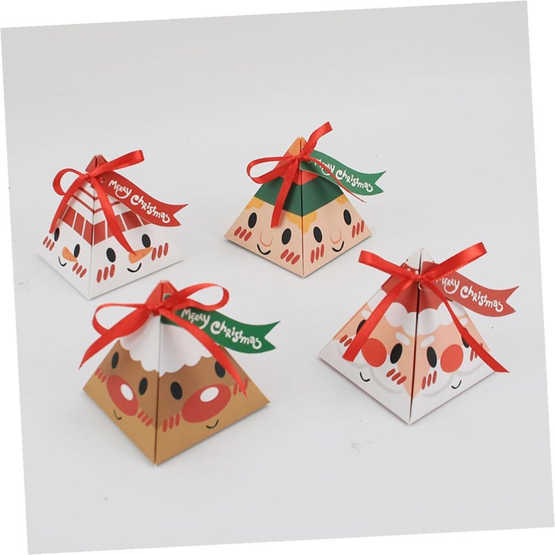 HINTRMENT 24pcs Christmas Candy Boxes Triangle Small Cases Mixed Styles Festive Containers for Holiday Presents and Party Favors Assorted style - Image 4