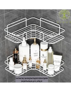 LIVVY 1PC No-Drill Shower Shelf – Wall-Mounted Triangle Cast Iron Rack for Bathroom, Kitchen & Bedroom – Strong Load Capacity, Easy Installation, Durable, Space-Saving Corner Storage Caddy  - Image 1