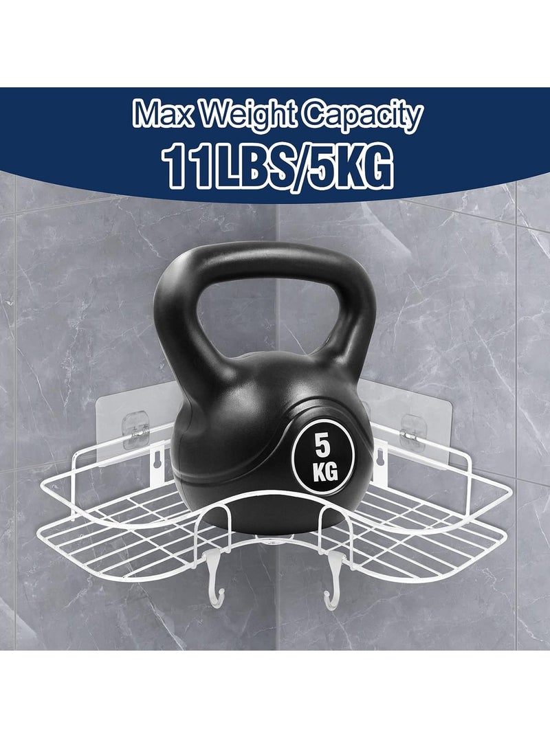 LIVVY - 1PC No-Drill Shower Shelf – Wall-Mounted Triangle Cast Iron Rack for Bathroom, Kitchen & Bedroom – Strong Load Capacity, Easy Installation, Durable, Space-Saving Corner Storage Caddy - Image 1