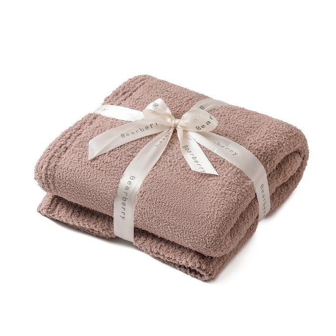 SUPER SOFT FLUFFY THROW BLANKET LIGHTWEIGHT COZY WARM THROW BLANKETS FOR COUCH BED SOFA ALL SEASON ROSE TAUPE 53X71