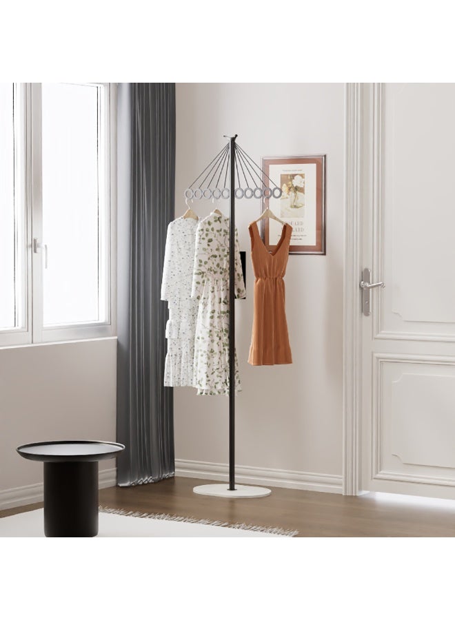 Generic Freestanding Coat Rack, Metal Umbrella Shape Clothing Stand with 10 Hanging Holes and Base for Clothes, Coat & Dress, Floor Standing Clothes Rack for Entryway Living Room Bedroom, JJT-133 (Gold)  - Image 4