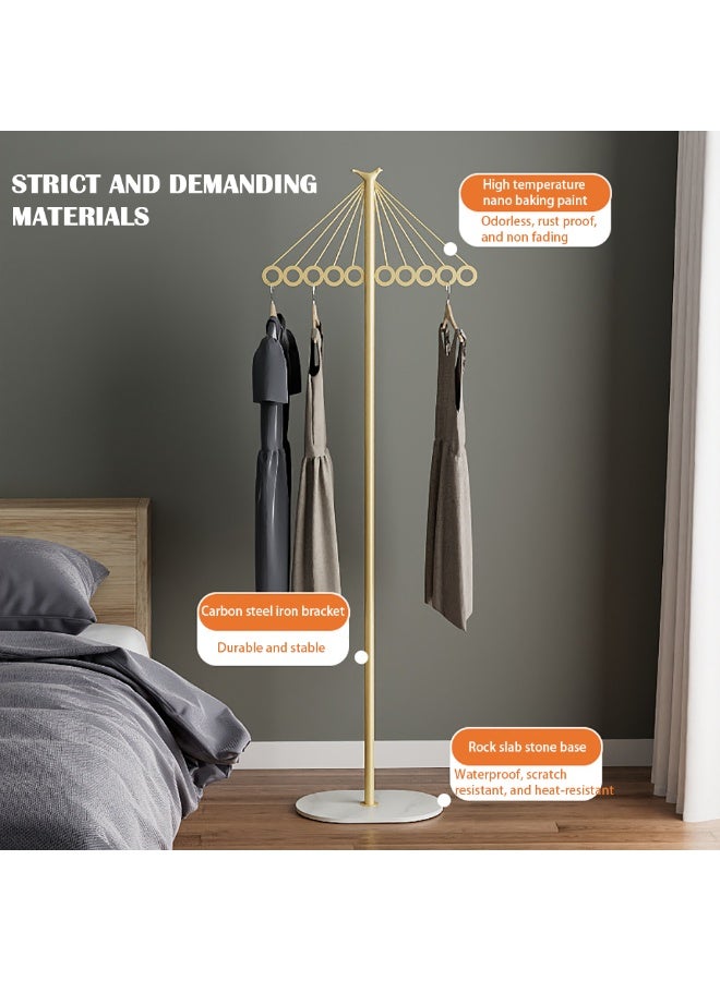 Generic Freestanding Coat Rack, Metal Umbrella Shape Clothing Stand with 10 Hanging Holes and Base for Clothes, Coat & Dress, Floor Standing Clothes Rack for Entryway Living Room Bedroom, JJT-133 (Gold)  - Image 5