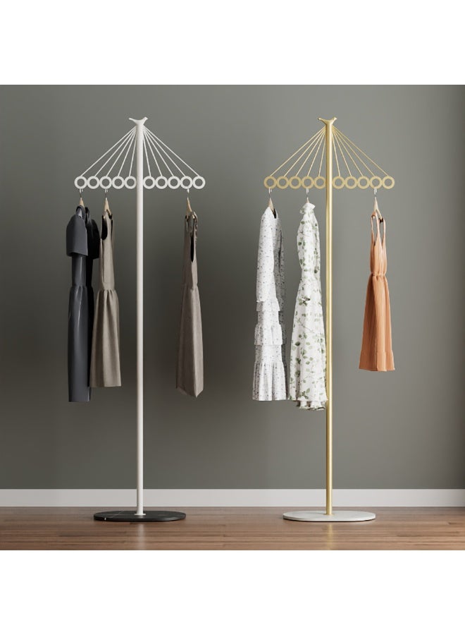 Generic Freestanding Coat Rack, Metal Umbrella Shape Clothing Stand with 10 Hanging Holes and Base for Clothes, Coat & Dress, Floor Standing Clothes Rack for Entryway Living Room Bedroom, JJT-133 (Gold)  - Image 3