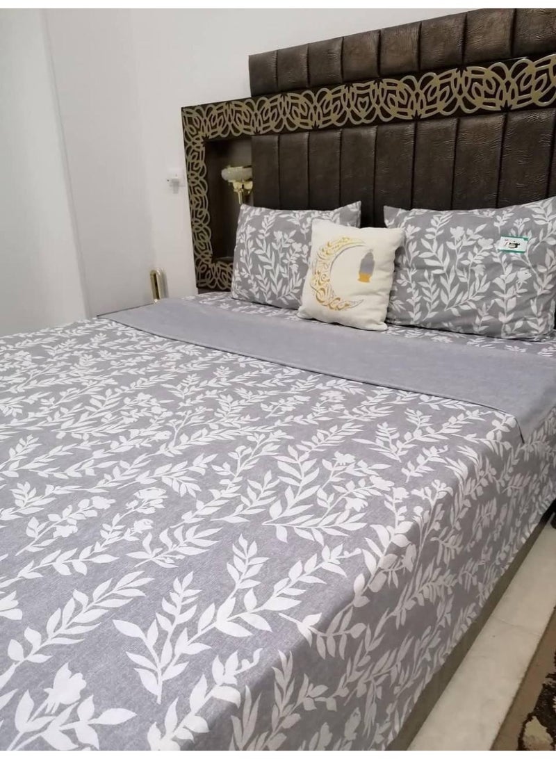 طقم ملاية قماش العامرية سرير كبير4 قطع مقاس 275*240