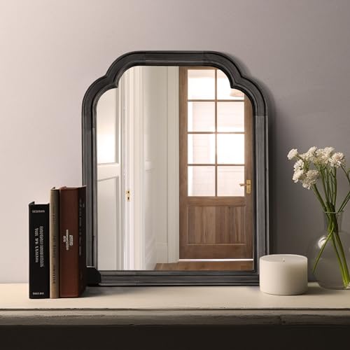 WallBeyond Wood Bathroom Mirrors for Wall Mounted 16 x 20 Rustic Wood Frame Wall Mirrors Decorative for Living Room or Bedroom Vanity Mirror Black - Image 3