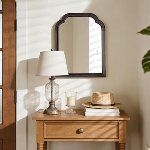 WallBeyond Wood Bathroom Mirrors for Wall Mounted 16 x 20 Rustic Wood Frame Wall Mirrors Decorative for Living Room or Bedroom Vanity Mirror Black - Image 1