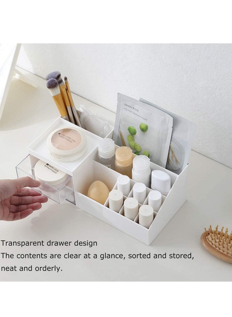 Stylish Multifunctional Desk Organizer for Makeup and Office Supplies Perfect for Small Spaces White - Image 2
